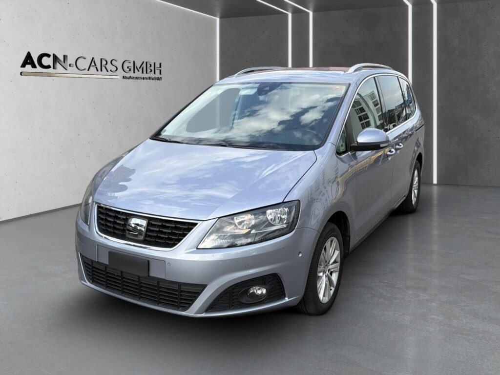 SEAT Alhambra 2.0 TDI Executive 2019 mieten – Frontansicht in Silber